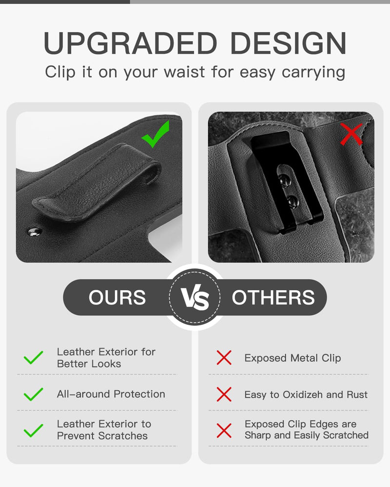 [Australia - AusPower] - Stethoscope Holder Clip for EKO CORE 500™ – Lightweight PU Leather Hip Holder Clip for Physicians, Nurses, EMTs, and Medical Students 
