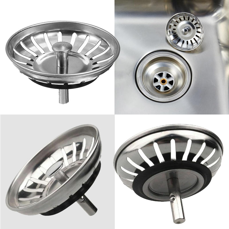 JSTHHTT Kitchen Sink Strainer Basket, 2 Pack, Diameter 80 mm, Kitchen Plug Strainer, Strainer for Sink, Anti-Clogging, Kitchen Sink Strainer Plug, and Prevent Odours, Drain Strainer Kitchen Sink