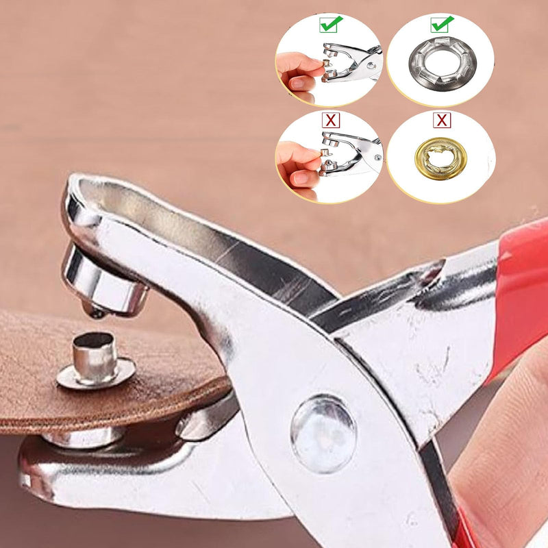 [Australia - AusPower] - 1003Pcs Grommet Tool Kit, 1/4 Inch 6mm(Inside) Grommet Eyelet Pliers Kit with 1000 Metal Eyelets with Washers for Fabric, Leather, Belt, Shoes, Clothes 