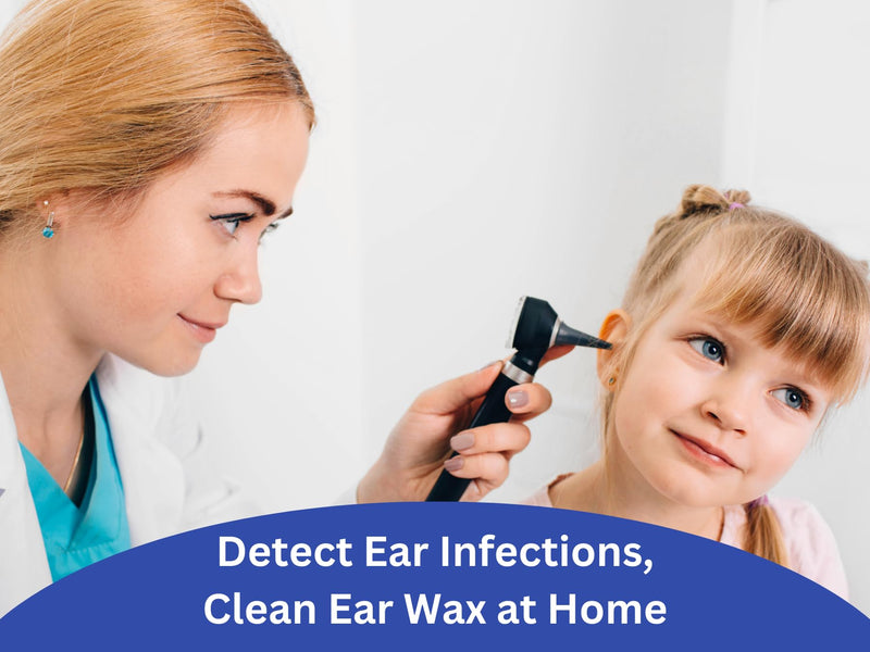 [Australia - AusPower] - Brilliance Otoscope - Professional Ear Scope with LED Light and Speculum for Ear Examination and Diagnosis - Ideal for Professional and Home Use - Blue 