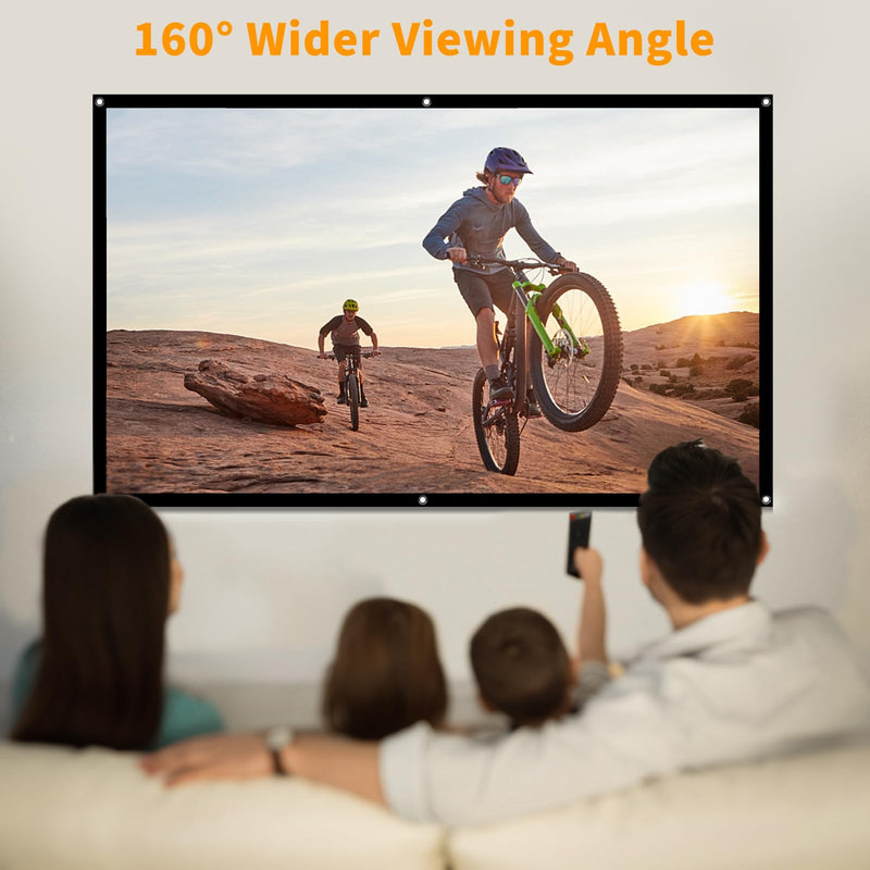 [Australia - AusPower] - Taotique Projector Screen 72 inch, Movie Projector Screen 16:9 HD Foldable and Portable Anti-Crease Indoor Outdoor Projection Double Sided Video Projector Screen for Home, Party, Office, Classroom 