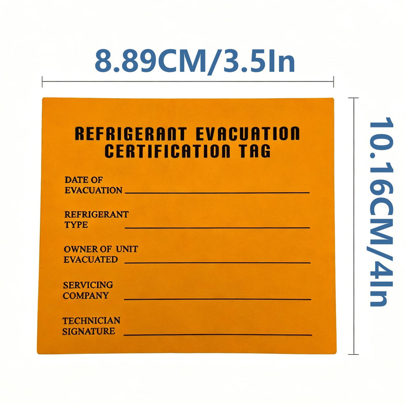 Refrigeration Evacuation Recover Cerification Tag Keep Refrigerated Stickers 50 Pack