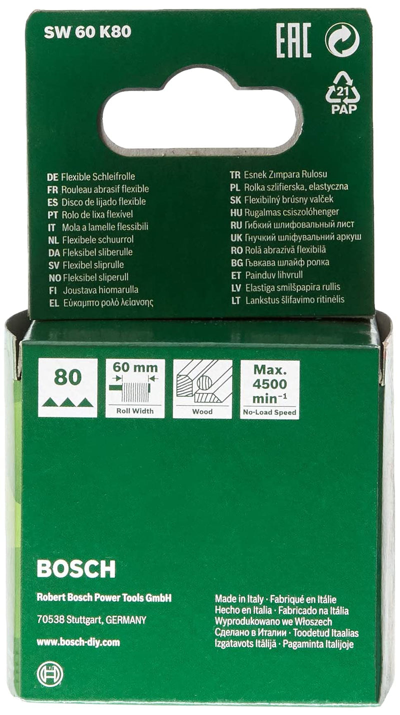 [Australia - AusPower] - Bosch 1600A00152 Sanding Roller Flexible Roll SW60 K80 for Bosch PRR 250 Removing Roller Körnung 80 