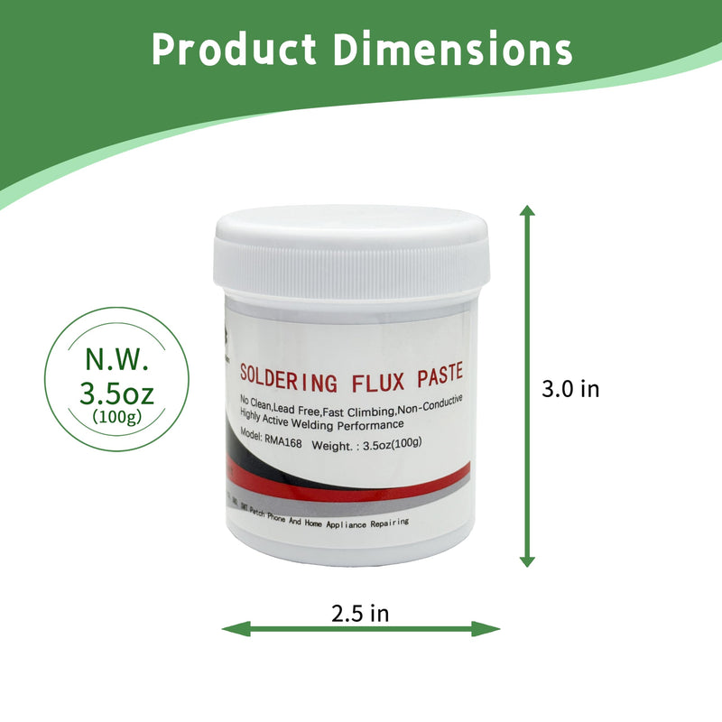 No Clean Solder Paste Flux (3.5oz/100g), BGA Solder Flux Paste, Electronic Flux Pastes for BGA/IC/CPU/PCB/SMD Solder