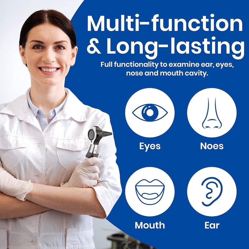[Australia - AusPower] - Zyrev 2 in 1 Otoscope Oph Set - Perfect for Nursing & Medical Students with Carry Case, Sight Chart & Replacement Ear Speculums 
