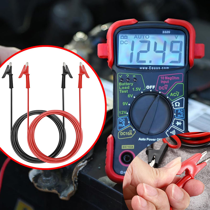 [Australia - AusPower] - Sumnacon Dual Ended Crocodile Alligator Clips, 15A Test Lead Wire Cable with Insulators Clips, 4 Pcs 3.3 Ft/1M Test Flexible Cable with Protective Jack Copper Clamps for Electrical Testing 