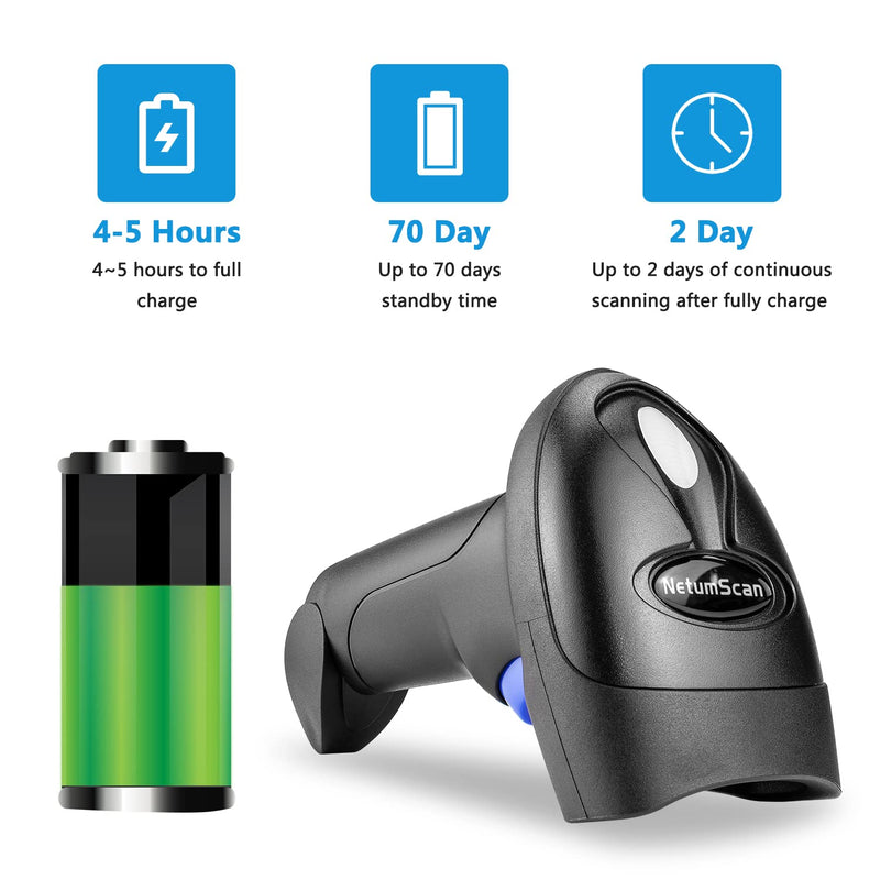 Wireless QR Code Scanners Readers for Computers, NetumScan 1D 2D Automatic Handhold USB Barcode Scanner for Store, Warehouse POS 1D & 2D Barcode Scanner
