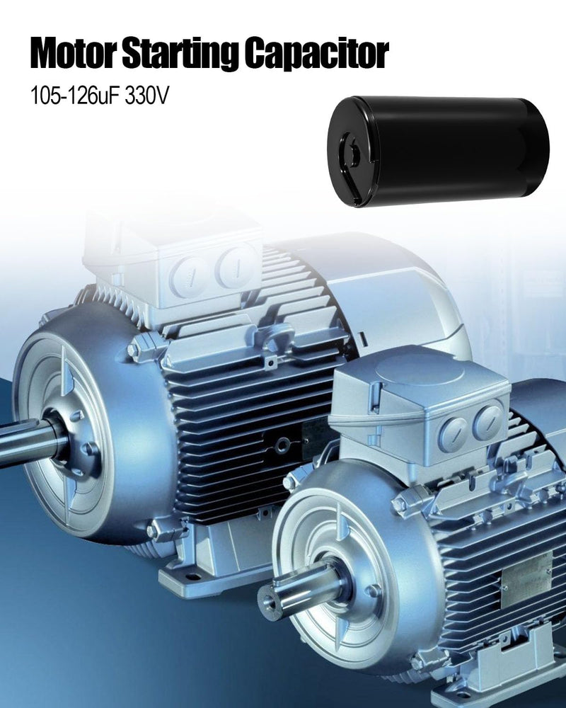 Motor Starting Capacitor 105-126uF 330V Fit for Well Pump Control Boxes and Other Single-Phase Motors Requiring This Rating Replace U17-1425 U17-2065 TCB20M230