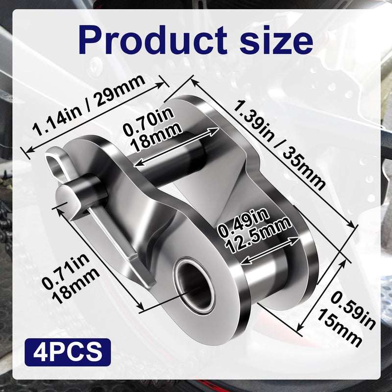 [Australia - AusPower] - 4 PCS #60 Roller Chain Offset Half Link, Carbon Steel Half Roll Chains Connecting Link, Crank Link 4 PCS #60 Roller Chain Offset Half Link 