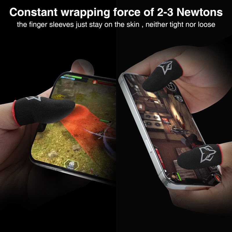[Australia - AusPower] - Mobile Phone Game Finger Sleeves [6pcs], Anti-Sweat Breathable,Gaming Sleeve,Thumbs Finger Gloves Cover Sleeve for League of Legend, PUBG, Rules of Survival, Knives Out (Black [Carbon Fibre]) Black [Carbon Fibre] 
