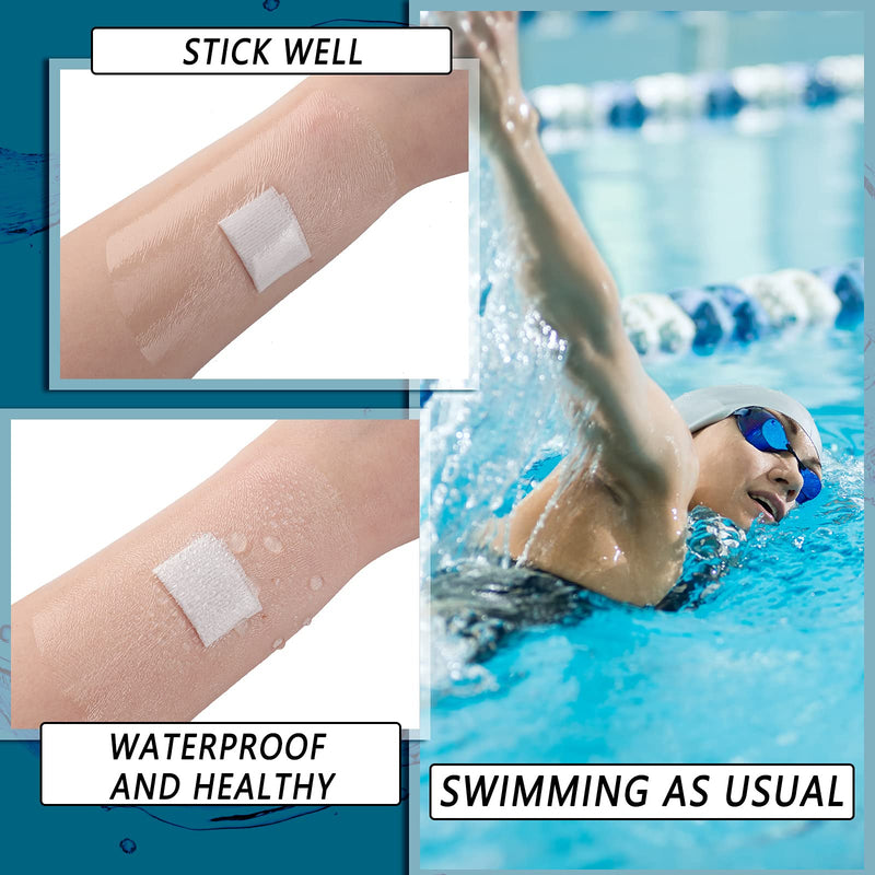 50 Pieces Transparent Film Dressing Clear Waterproof Bandages Transparent Stretch Adhesive Bandage Cover Round Shower Patch Shield Tattoo Tape Wrap Protection Supplies (4 Inch)