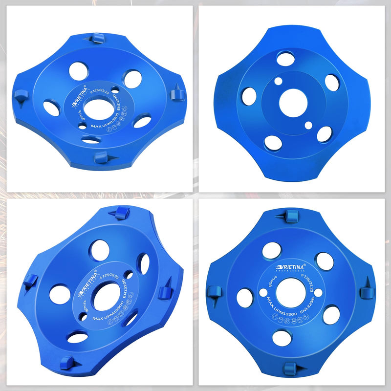 PKD PCD Diamond Cup Wheel Grinding Wheel 125 x 22.23 mm 4 Segments | Sanding disc for concrete grinder angle grinder (masonry, coatings tile adhesive screed granite natural stone)