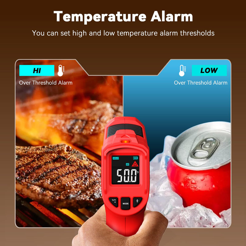 [Australia - AusPower] - Wintact Laser Infrared Thermometer Gun, -58°F to 1112°F Surface Heat Temperature Gun, Non-Contact Digital Thermometer for Kitchen Cooking Food, Pizza Oven, BBQ, Griddle, Soap Making, HVAC WT313B 