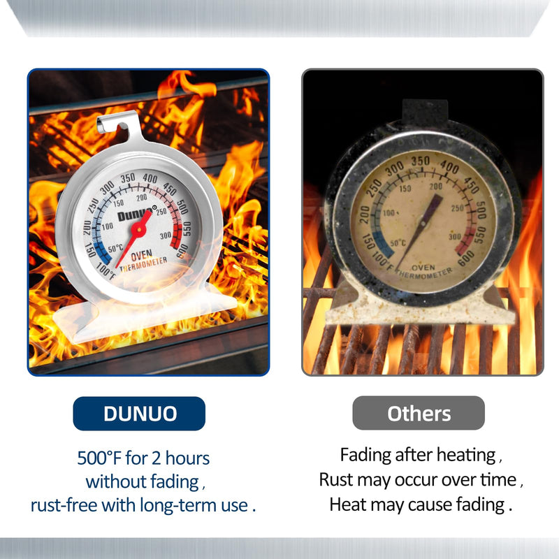 [Australia - AusPower] - 2-Pack Oven Thermometer for Gas Oven, 50-300°C/100-600°F Smoker Temperature Gauge with 304 Stainless Steel, Analog Instant Read Cooking Thermometer 