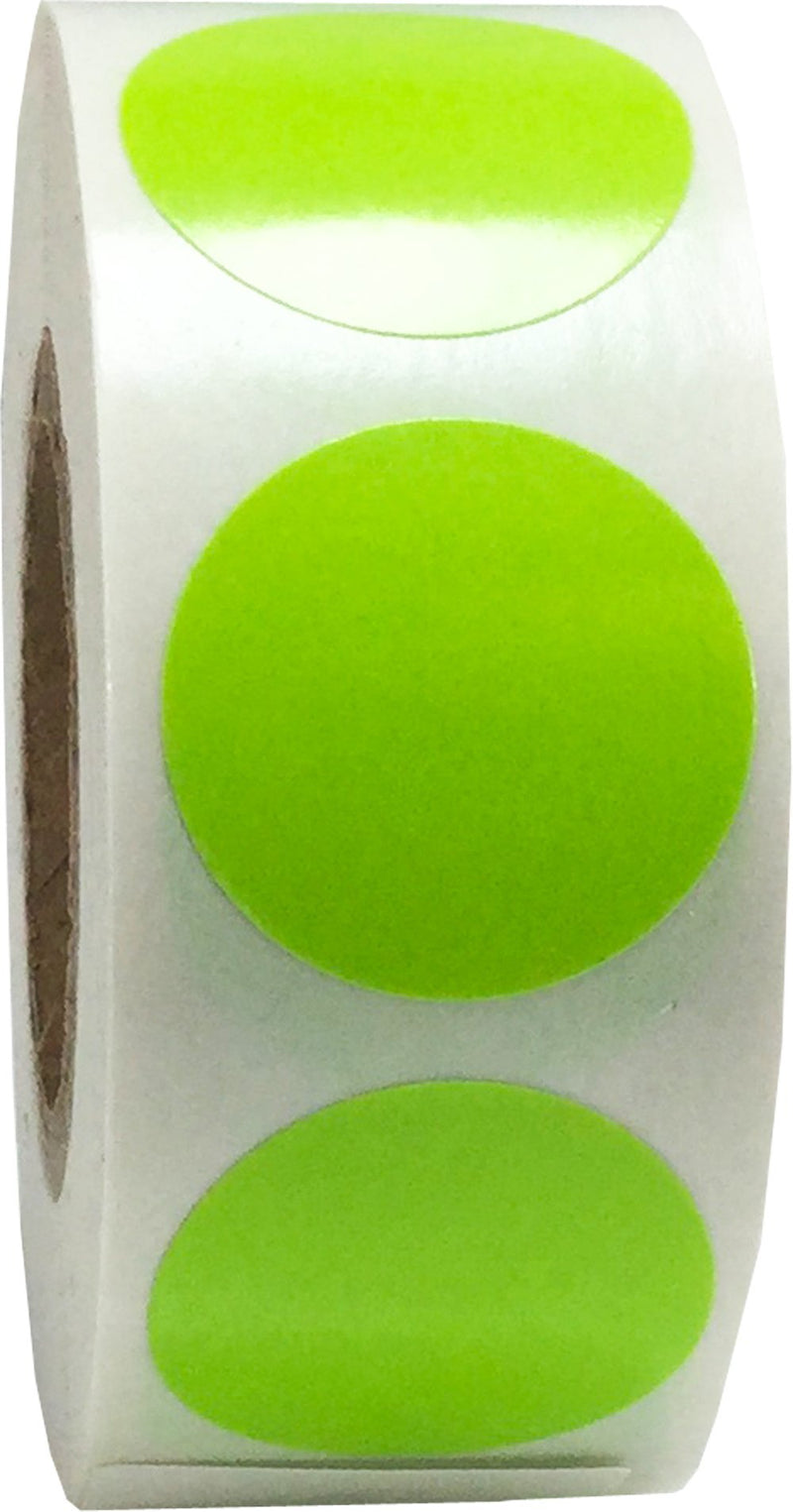 Hot Green Color Coding Labels for Organizing Inventory 0.75 Inch Round Circle Dots 500 Total Adhesive Stickers On A Roll