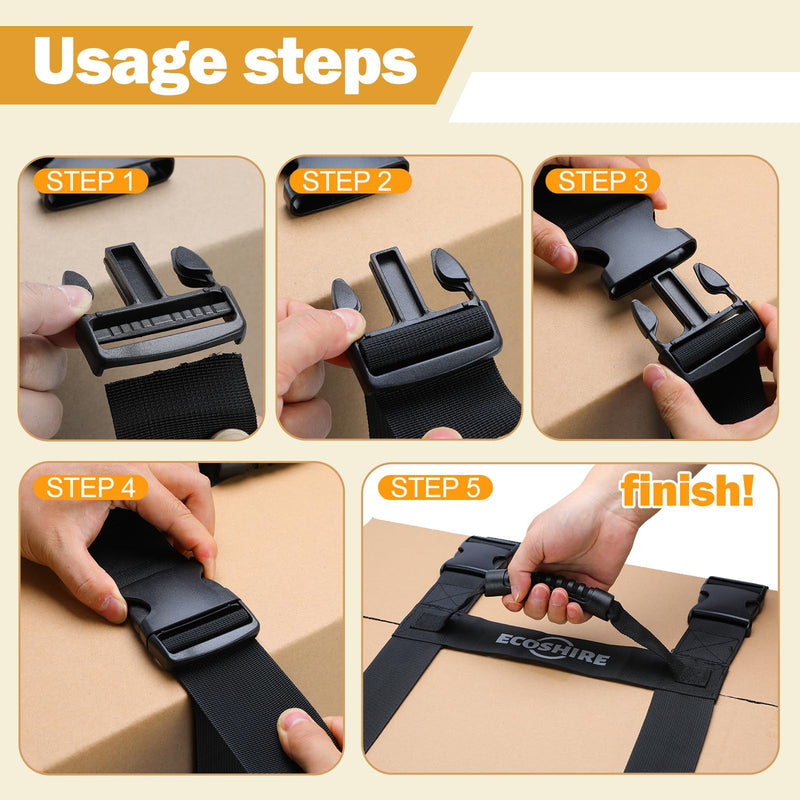 [Australia - AusPower] - Carrying Strap with Handle, Handheld Belt for Safely Moving and Lifting Heavy Boxes, Adjustable Belt, H-Shaped Style Carry Straps, Suitable for Cylinder, Camping Mat(61 inch) 61 inch (H-shaped) 