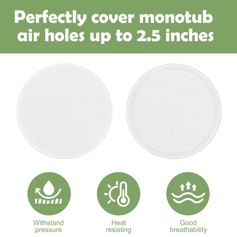 [Australia - AusPower] - 48 Pcs 2.5" Monotub Adhesive Filter Disks-2MM Thick Monotub Filter Discs-Monotub Filters for Mushroom Growing Supplies Filter Pad Replacements 48Pcs-2mm 