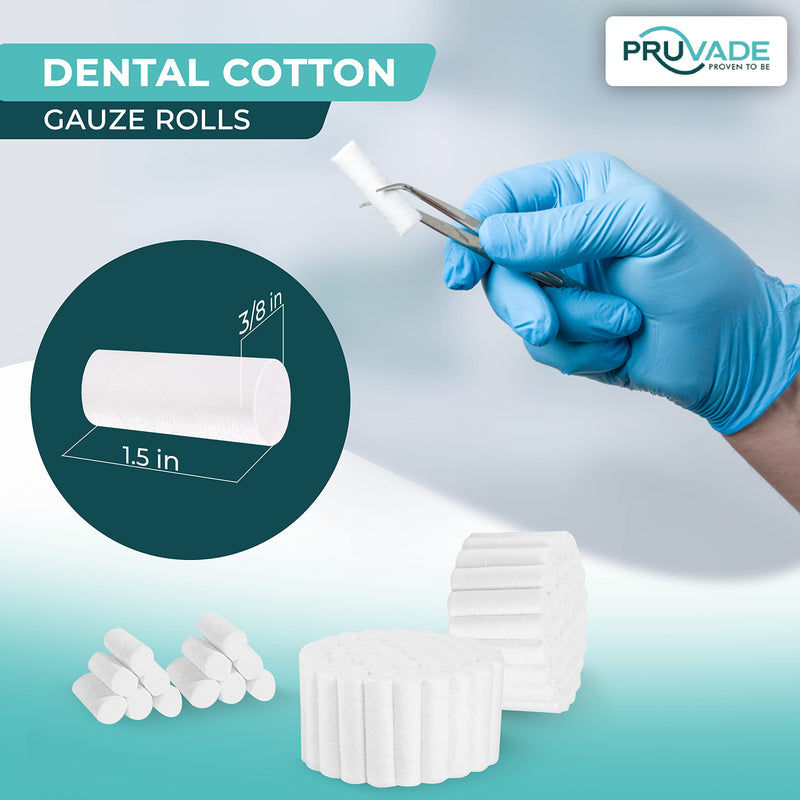 [Australia - AusPower] - Dental Gauze Rolls | 500 Pack | Cotton Rolls, Super Absorbent Nosebleed Plugs, 1.5 Rolled Cotton for Mouth | Comfortable and Flexible Mouth Cotton Rolls, Non-Sterile Gauze| 500 Pack 