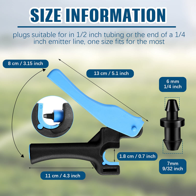 [Australia - AusPower] - Honoson 51 Pcs Drip Irrigation Hole Punch Tool Set, Drip Irrigation Punch Tool 50 Pcs 1/4 Inch Goof Plugs for Outdoor Garden Lawn Pipe System Hose Tubing(Fresh Style) Fresh Style 