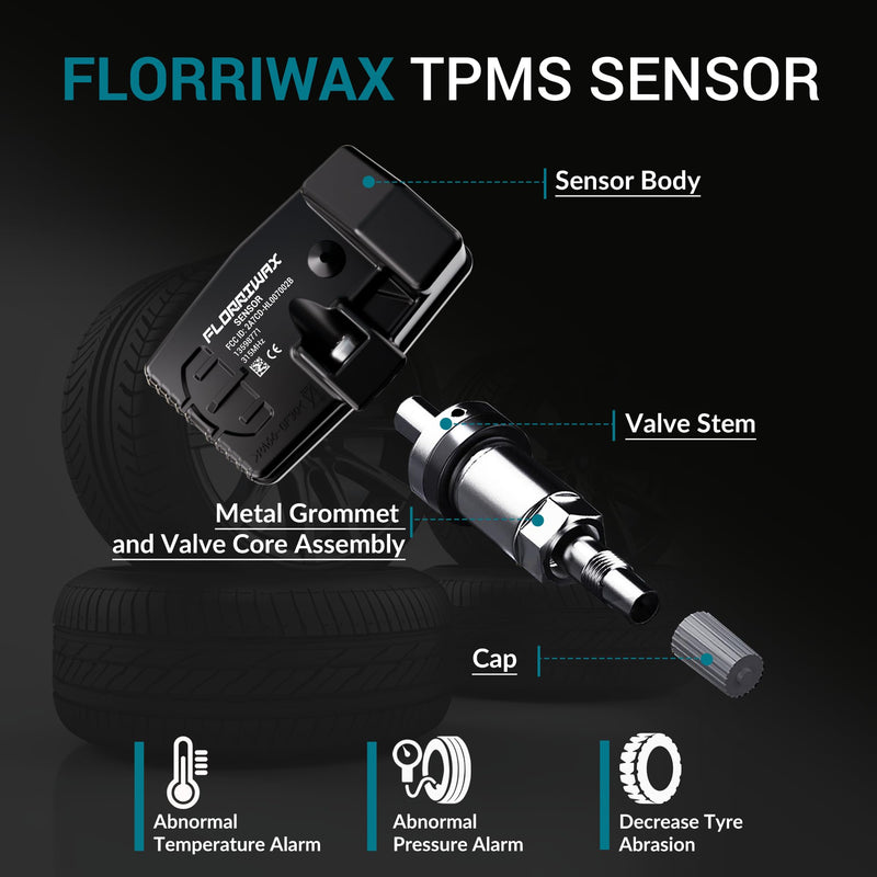 TPMS Sensor,Set of 4 315Mhz GM Tire Pressure Sensor Compatible with Buick Cadillac Chevrolet GMC,Tire Sensor OE Replaces#13586335,13598771,13598772,13581558 4Pcs