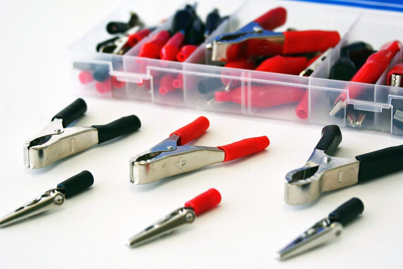 [Australia - AusPower] - SWORDFISH 61030 60pc Electrical Clip Alligator Charging Clip Electrical Test Lead Connector Assortment 