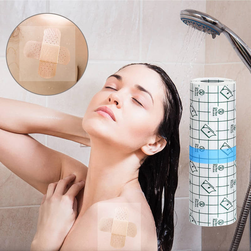Waterproof Bandages Transparent Film Dressing, 2 Inch x 10.94 Yard - Second Skin Healing Protective, Clear Adhesive Bandages Shower Shield Dressing Tape for Tattoos Aftercare Swimming