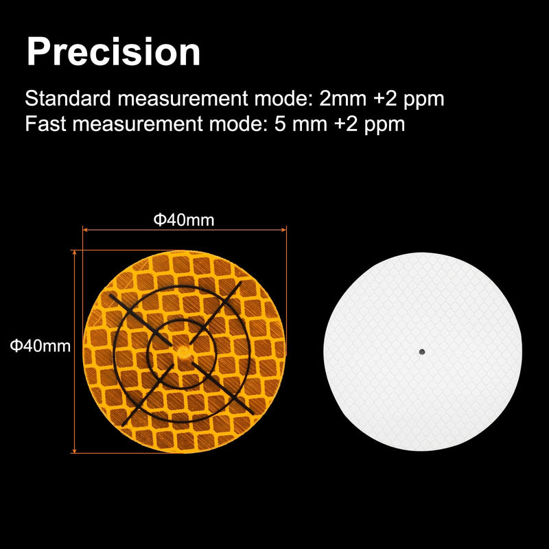 HARFINGTON 60pcs Survey Reflector Sheets 40mm x 40mm Self-Adhesive Surveying Target Mark Sticker Total Station Round Reflective Sheet Tape for Ship Inspection Tunnel Measure, Yellow 60