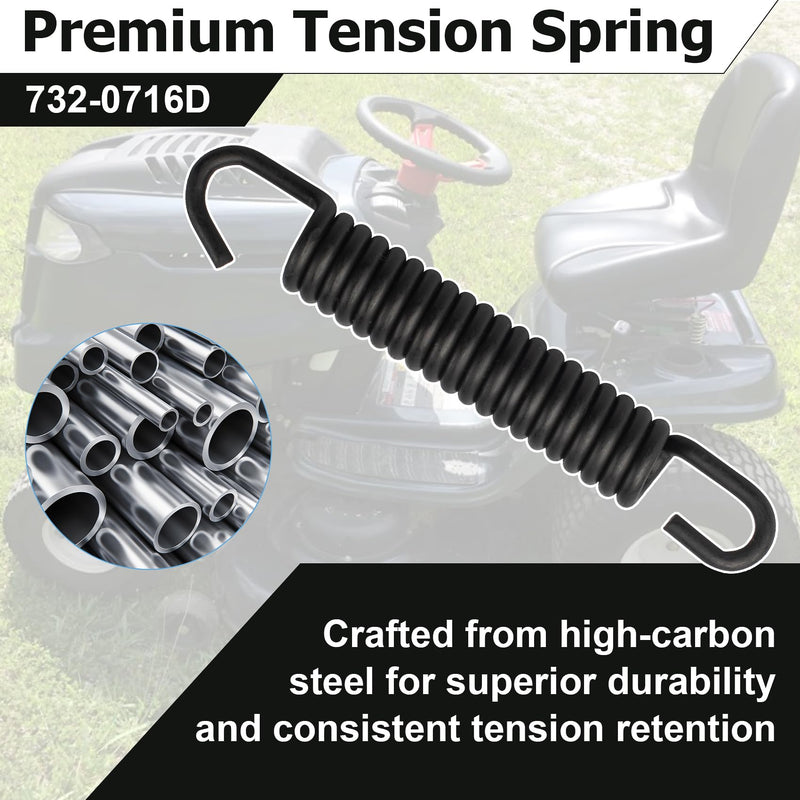 [Australia - AusPower] - 732-0716D Tension Spring,Compatible with CUB Cadet – Replacement for RZT, LGT, SLT, SLTX, LGTX, GT, LT, LTX Mowers,Durable Extension Spring,Lawn Mower Springs,1-Pack 