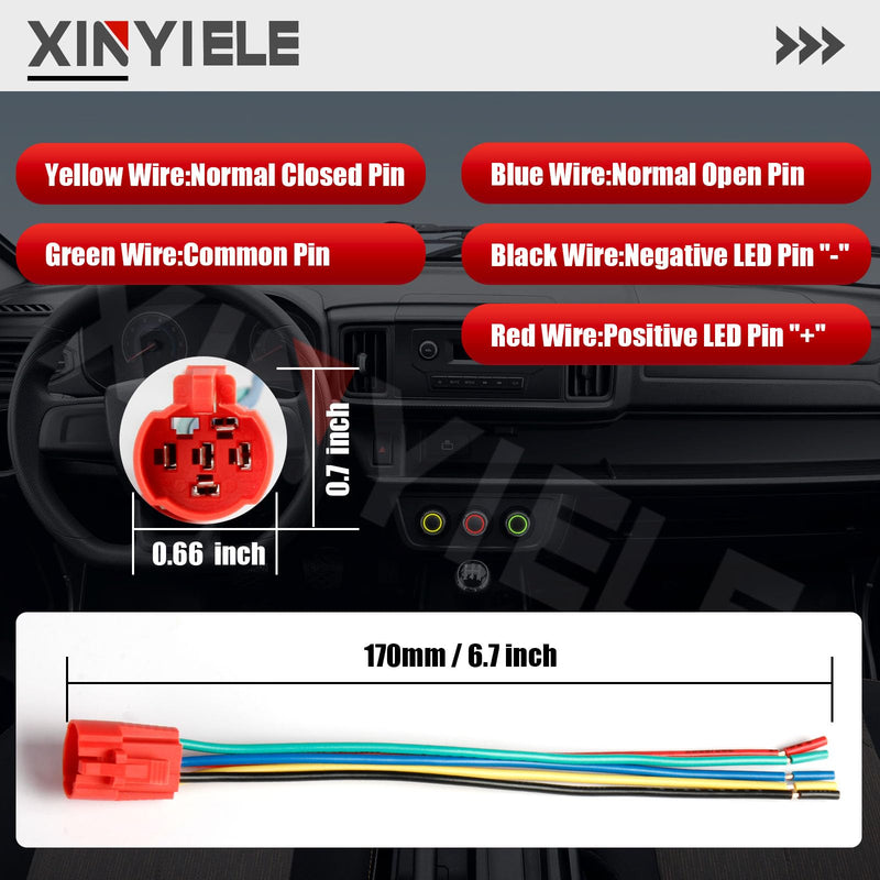 [Australia - AusPower] - 16MM Latching 12V Push Button Switch On Off,Waterproof with LED Light Power Button Switch for car?0.63" Mounting Hole with Wire Socket Plug Self-Locking(Ring Red LED/Black Shell? 