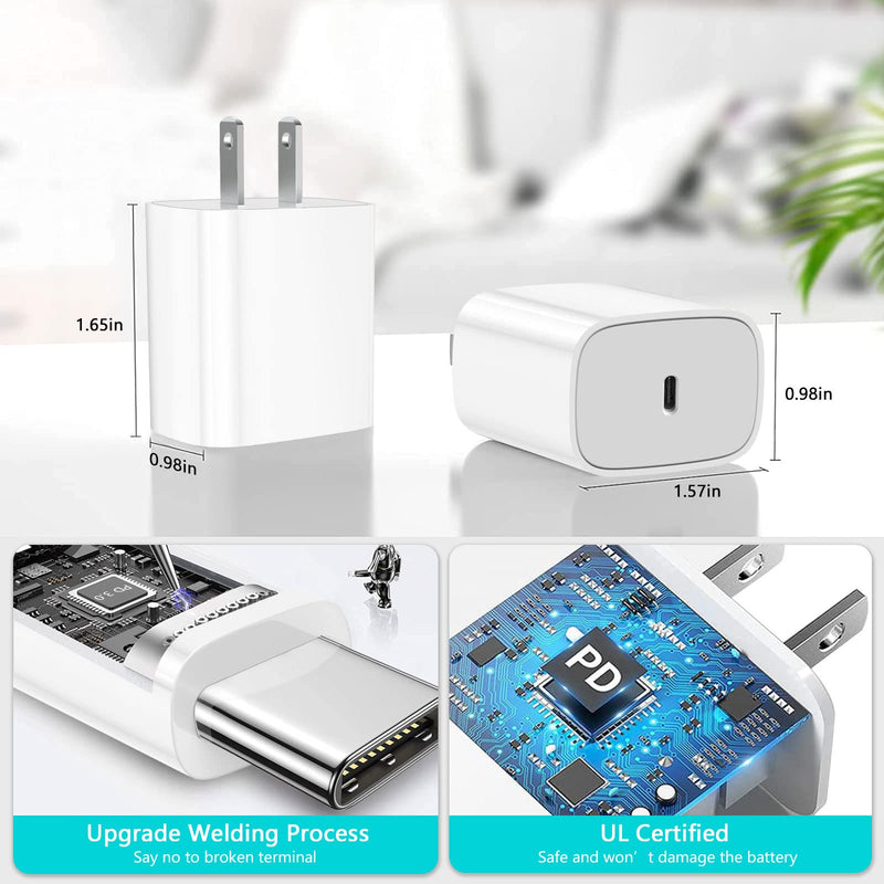 [Australia - AusPower] - iPhone 15 Charger,iPad Pro Charger,20W USB C Fast Charger with 10FT Long Fast Charging Cord for iPhone 15 Pro Max/Plus,iPad Pro 12.9 5th/4th/3rd,11 inch 3/2nd,iPad Air 5th/4th,iPad Mini 6th,iPad 10th A-White 