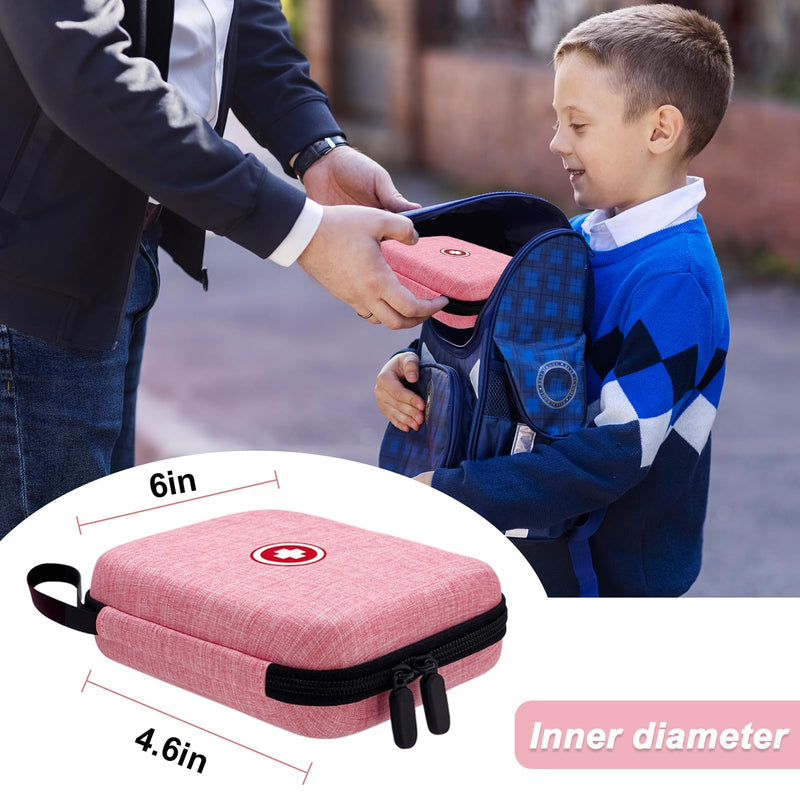 Klawdsky Carrying Case for Portable Nebulizer, Travel Medical Bag, Hard Emergency Medical Bag for Inhaler Spacer Case for Adults(Bag Only) (Pink)