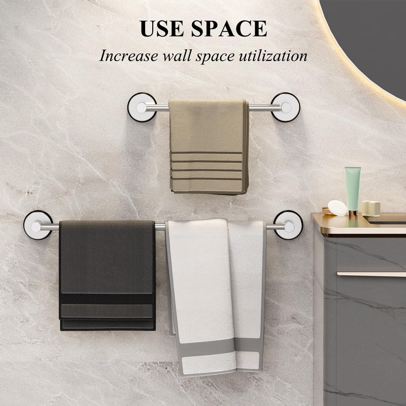 Large Towel Bar for Bathroom Wall,Adjustable 17~29 Inch Towel Racks for Bathroom Wall Mounted,Towel Holder for Glass Shower Door,Bathroom Accessories,Apparment Essentials,Home Decor-Silver(2pcs) 2pcs Silver