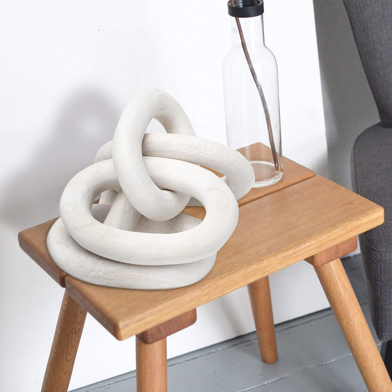 [Australia - AusPower] - Decorative Wood Link Chain Wooden Chain Decor 5 Link Decoration for Family Party Home Office Decoration Supplies(White) White 
