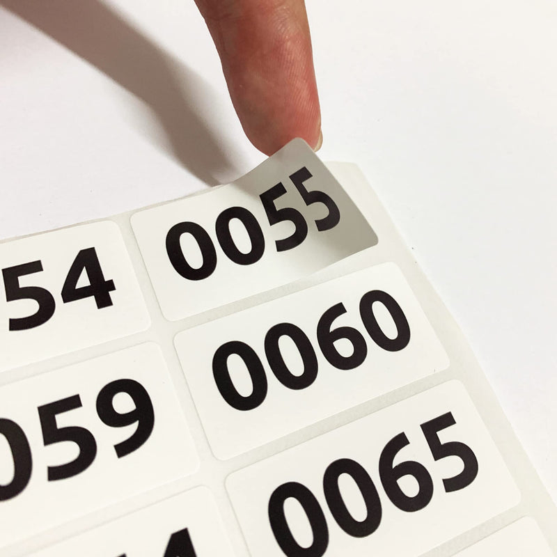 (3 Sets) 1-1000 Consecutive Number Inventory Labels Stickers Sheets, 1.5" x 0.75" (3 Sets) 0001 - 1000