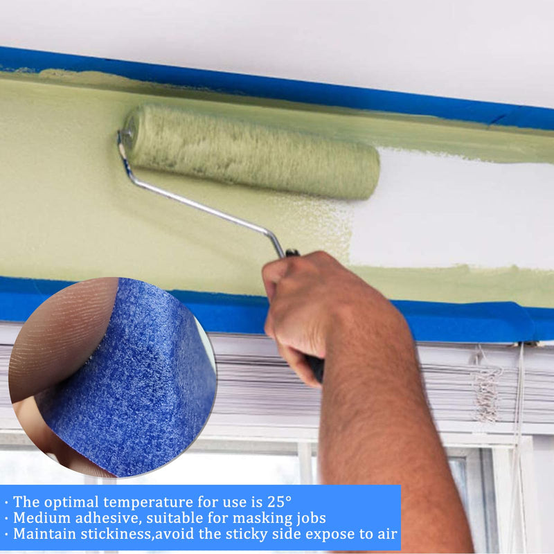[Australia - AusPower] - 4 Rolls Premium Painters Tape, Blue Tape, Masking Master Tape, Paint Tape for Multi-Purpose, Painting, Painter's, DIY Crafts Arts (88yd =0.94IN*22yd*4) Decoration Labeling No Residue, Easy Removal 4 Rolls / Pack 