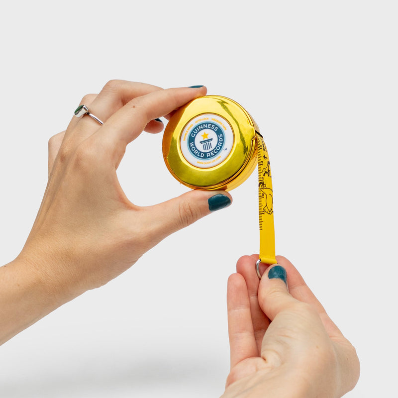 Guinness World Records 2026 - Kids Measuring Tape - Fun Fact 3m Double Sided - Kids Tape Measure - Filled with Silly Facts - Novelty Retractable Tool - Stocking Fillers for Kids - Party Bag Fillers Guinness Measuring Tape