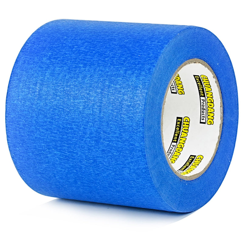Blue Painters Tape 1rolls,4Inch x 60Yards,Blue Masking Tape,Paint Tape for Wall Painting,DIY Crafts Arts,Painter's,Decoration Labeling,No Residue, Easy Removal Blue 4 inch x 60 yards