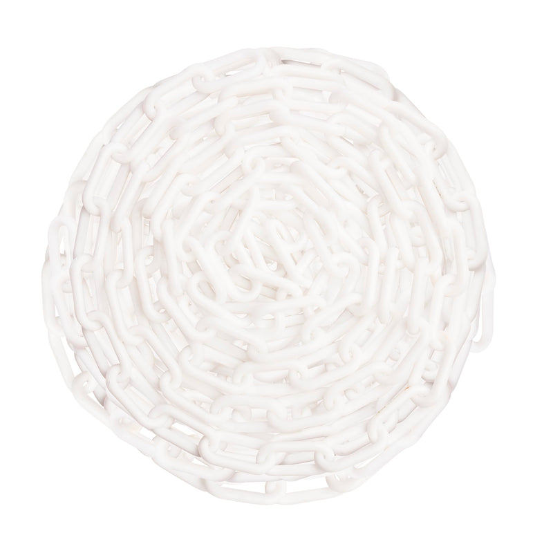 [Australia - AusPower] - US Weight (Made in USA) 2" x 10' White Plastic Safety Chain ft. SunShield UV Resistant Technology 10 FEET 