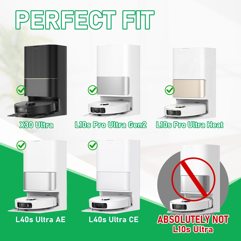 [Australia - AusPower] - Replacement Parts for Dreame L10s Ultra Gen 2/L10s Pro Ultra Heat/X30 Ultra/L40s Ultra AE/L40s Ultra CE/for E30 Ultra Robot Vacuum 2 Main Brush,4 Filters,6 Mop Pads,6 Dust Bags,6 Side Brush L10 Gen 2/ L10 Heat/L40s Ultra AE/CE 