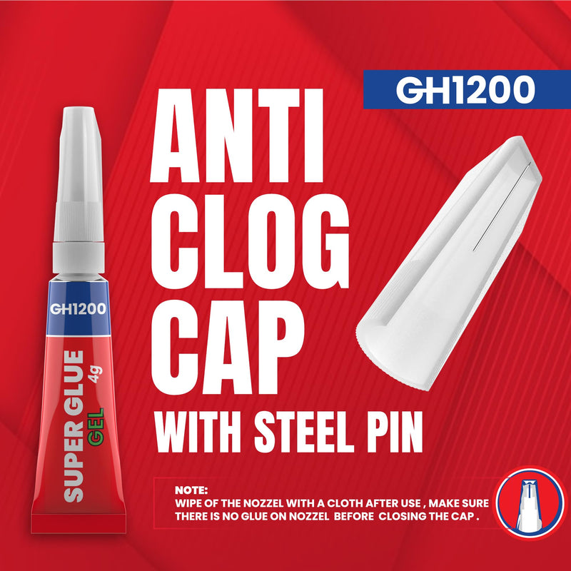 [Australia - AusPower] - 4Gx 8 Value Pack Super Glue Gel All Purpose with Anti Clog Cap. Super Fast Ca Glue, Superglue - Cyanoacrylate Glue for DIY Crafts and Many More 4g x 8 Gel 