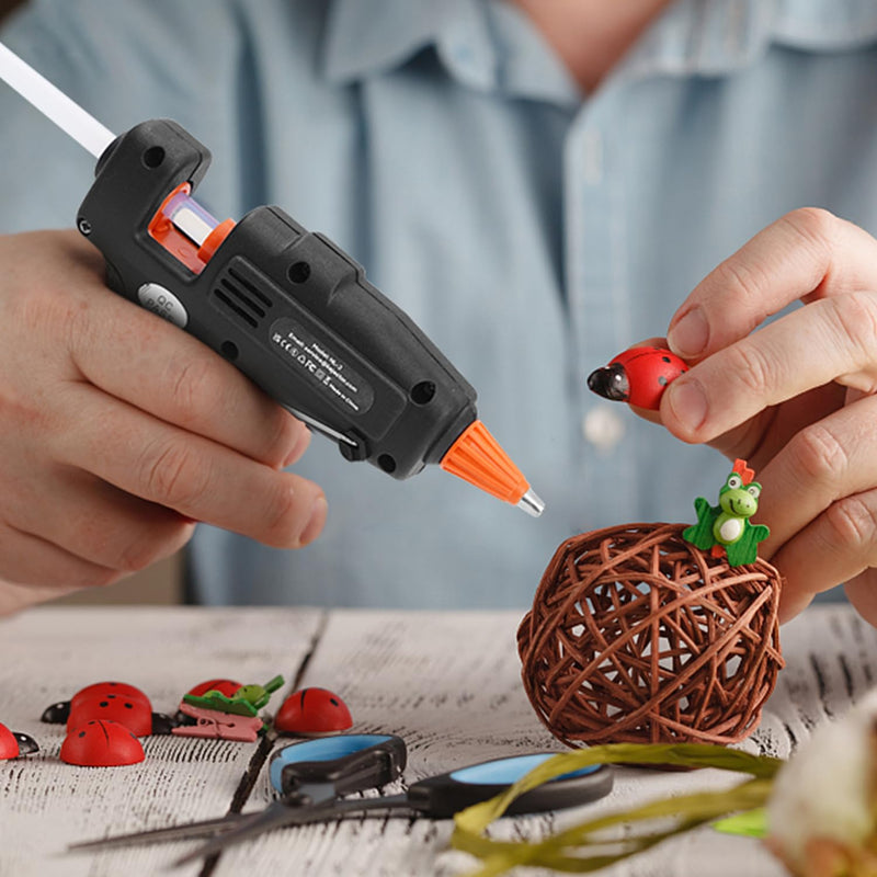 [Australia - AusPower] - Kejector Fireproof Glue Gun with 30 Glue Sticks, Hot Glue Gun Fast Preheating, Hot Glue Gun Kit for School Crafts DIY Arts Quick Home Repairs, 20W Black 