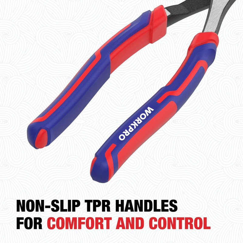 [Australia - AusPower] - WORKPRO 8 Inch High Leverage Diagonal Pliers, Wire Cutters Heavy Duty in CRV Steel, Diagonal Cutters for Cutting Wires 