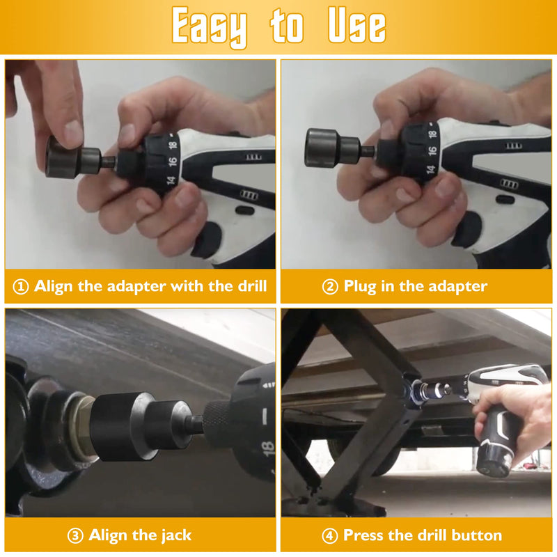 [Australia - AusPower] - 2 Pack RV Scissor Jack Socket,Camper Stabilizer Jack Socket,3/4 Scissor Jack Socket,Camper Travel Trailer Jack Drill Adapter Compatible with 3/4 inch or 19mm Hex Drive Jacks,1/4 Inch Hex Shank 