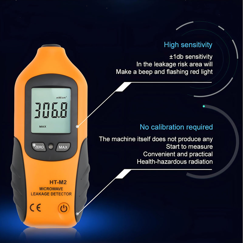 Microwave Tester,HT M2 Digital LCD Display Digital Microwave Oven Tester 2450MHz 9V EMF Meter Radiation Detector Testers with Bag for Home Outdoor Microwave Oven Tasting