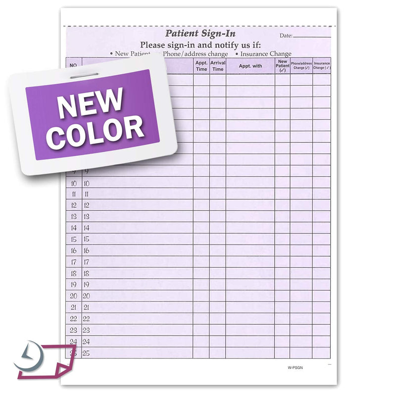[Australia - AusPower] - NextDayLabels - NCR Carbonless 3 Part Patient Sign in Forms, HIPAA Approved and Compliant for Confidentiality in All Medical Offices. (Purple) Purple 