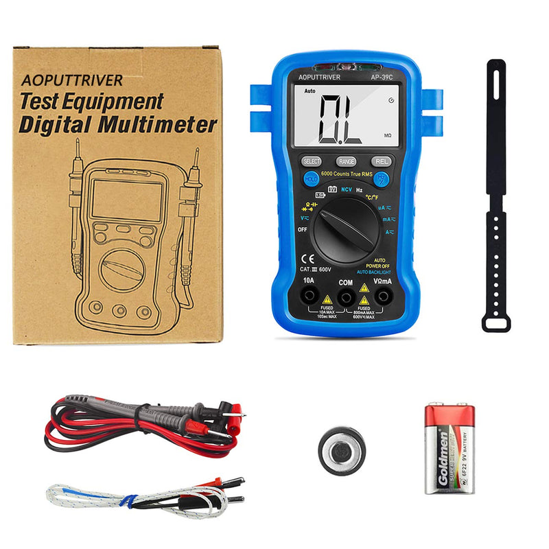 [Australia - AusPower] - Smart Digital Multimeter, AC DC Voltage Current Meter 6000 Count, Auto Range Multi Tester for Volt Amp Ohm Continuity Cap Resistance Diode/hFE Test, Electrical Measuring Tool for Car, Home, Industry 