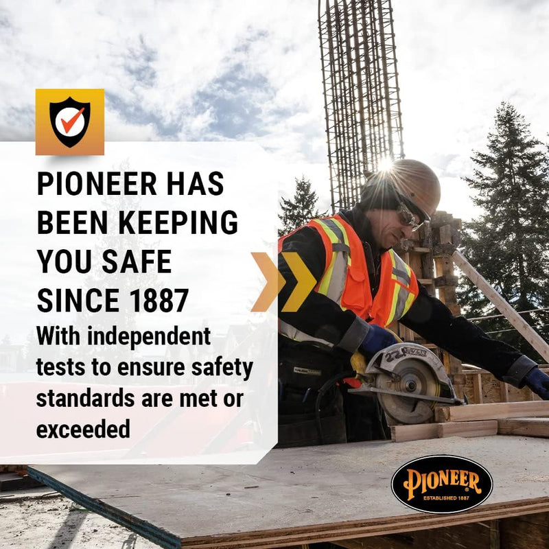Pioneer Hi Vis Tear-Away Mesh Back Safety Vest for Me - Reflective Tape, 4 Pockets - Construction, Traffic, Security - Orange Hi-vis Orange 5X-Large