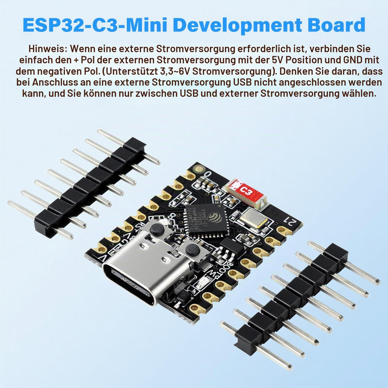 Heemol Pack of 3 for ESP32-C3 Super Mini Development Board with WiFi/Bluetooth 5.0 ESP32 Mini Module, RISC-V 32-bit CPU, 160MHz, 400KB SRAM, Ideal for IoT Arduin0 Wearables & Smart Home ESP32 C3 Mini