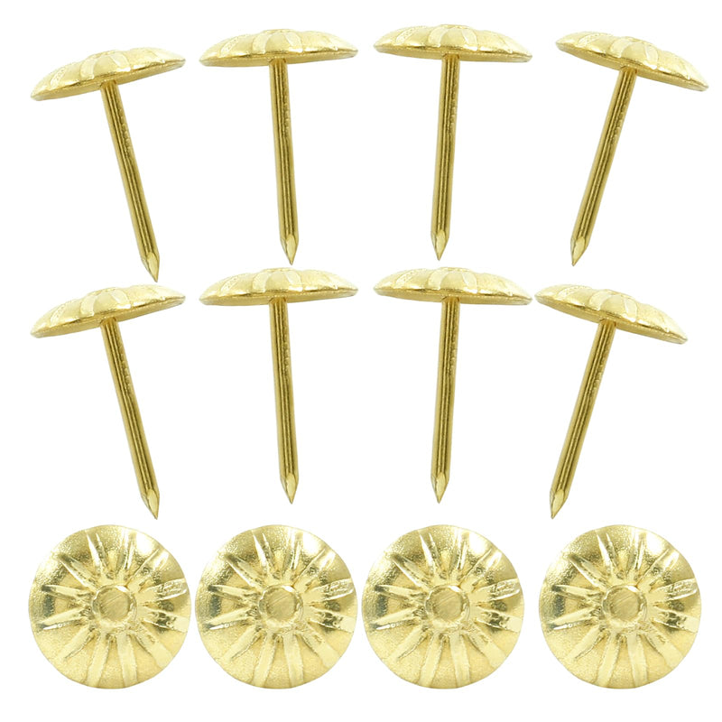 [Australia - AusPower] - 100PCS Gold Brass Upholstery Decorative Tacks, Antique Furniture DIY Nails Upholstery Daisy Stud for Sofa, Door and Craft (11 * 16MM) 100PCS 