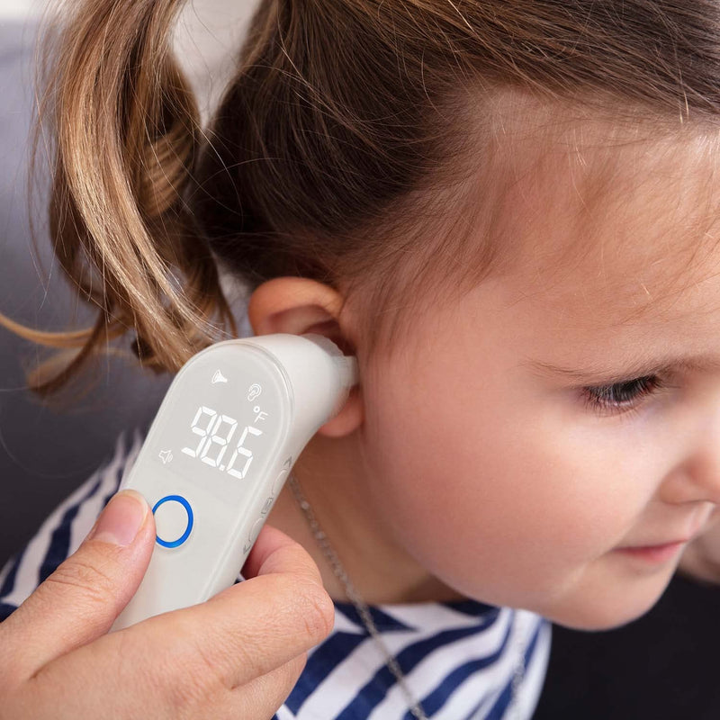 [Australia - AusPower] - Innovo iE100B Digital Ear Thermometer, Fever Alert Device and Disposable Probe Covers Bundle 